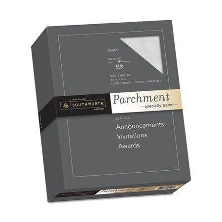 Southworth Southworth, PARCHMENT SPECIALTY PAPER, 24 LB, 8.5 X 11, GRAY, 500/REAM 974C